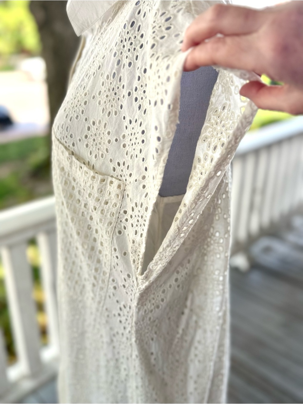 Free People Ivory Eyelet Button-Front Maxi Dress - Picture 6 of 15